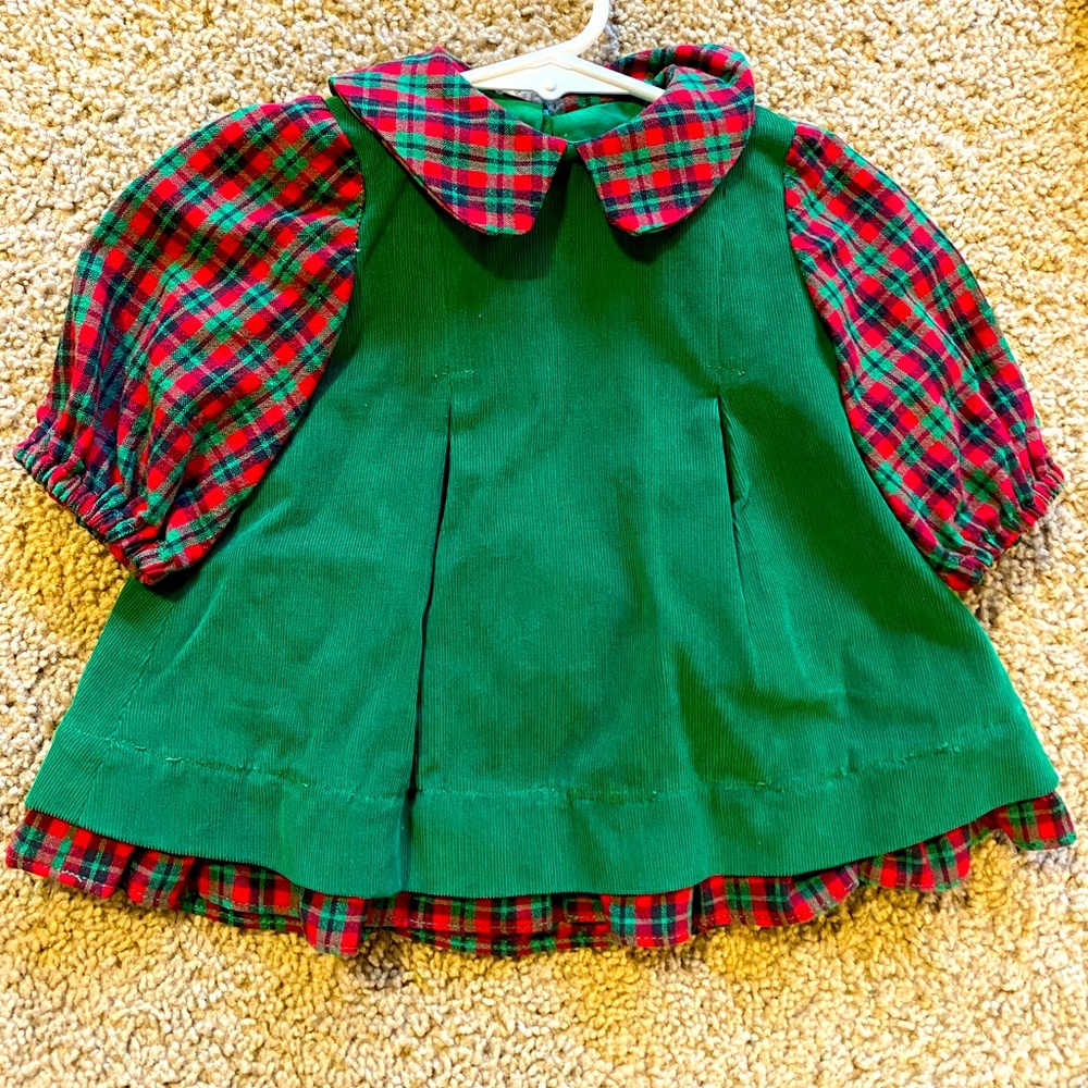 Handmade Christmas dress with bloomers.